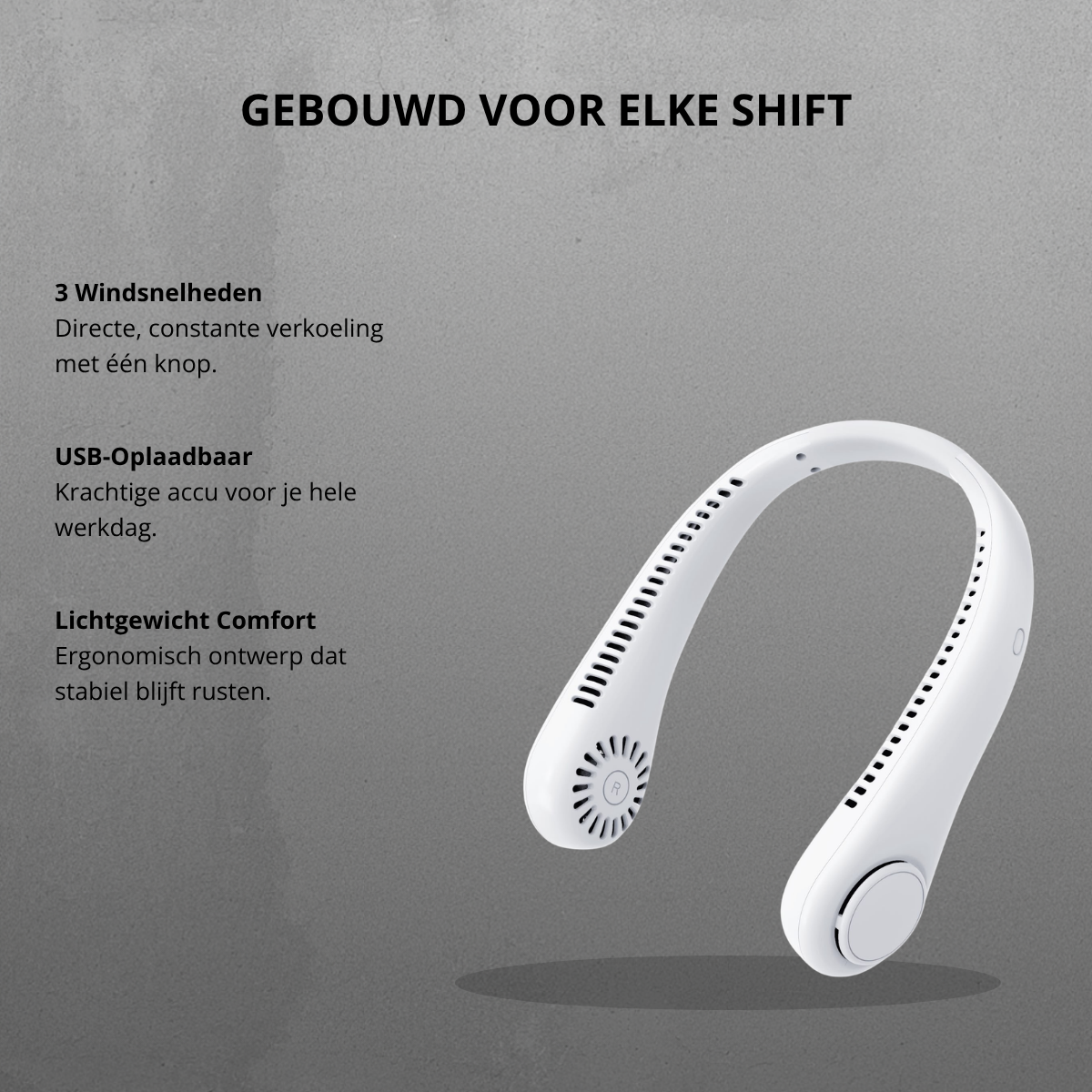 VortexShift™ - Handsfree Nekkoeler voor de Werkvloer