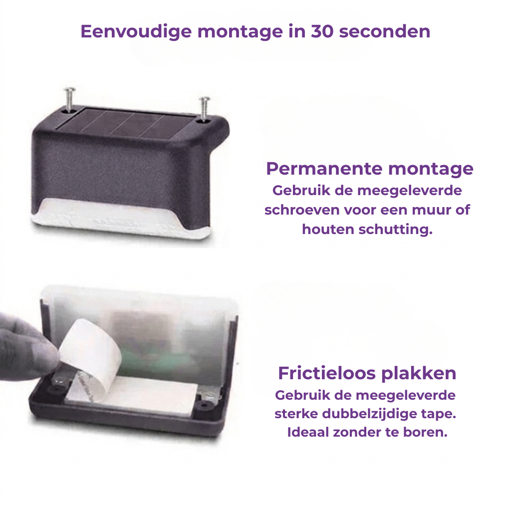 AuraGlow™ – Ergonomische Solar Wand- & Trapverlichting
