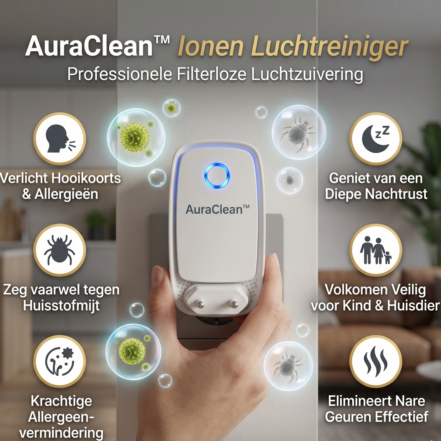 AuraClean™ – Professioneel Filterloos Ionen & Luchtzuiveringssysteem