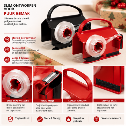 SnelPak™ — Nooit meer geknoei met scharen en kwijtgeraakte tape.