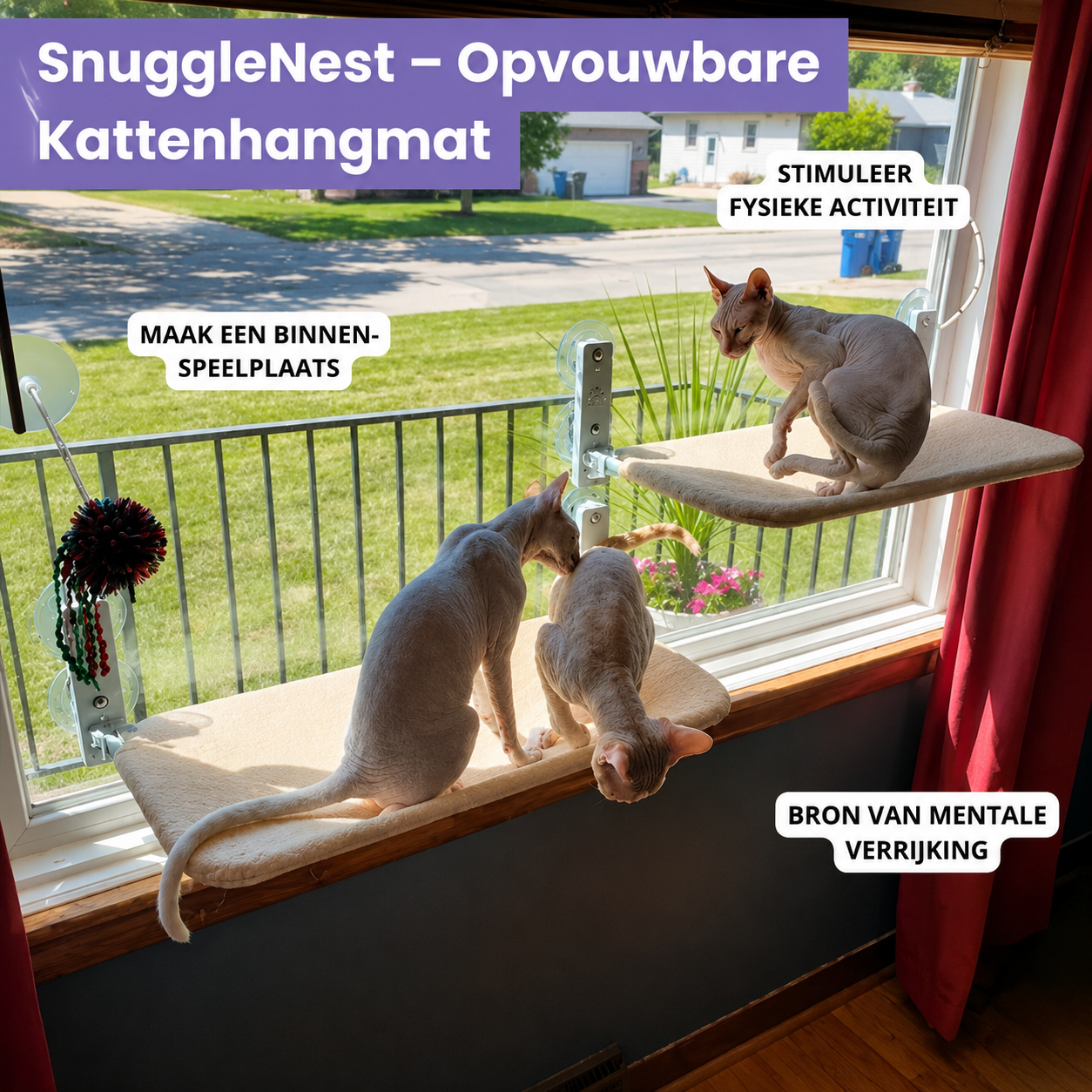 SnuggleNest – Opvouwbare Kattenhangmat