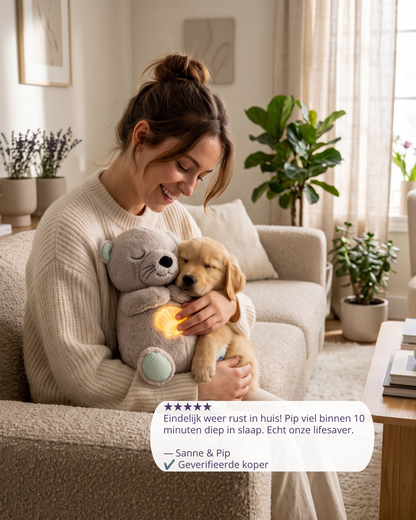 LumiPaws™ SnoozeOtter – Kalmerende Ademknuffel Met Hartslag