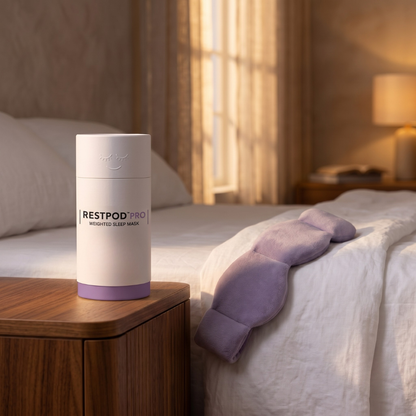 RestPod™ Pro – Verzwaard Slaapmasker Tegen Piekeren & Voor Zijslapers
