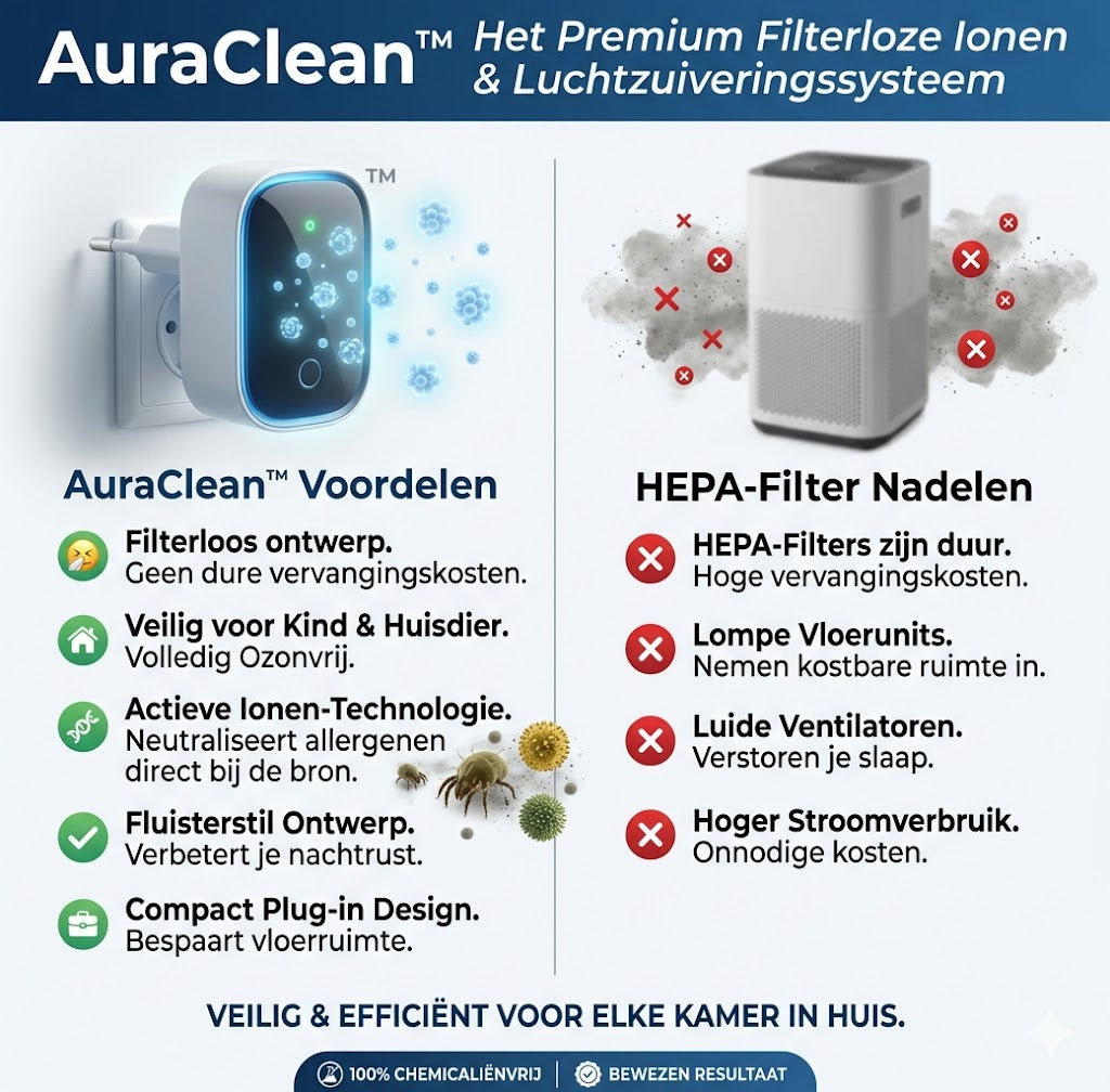 AuraClean™ – Professioneel Filterloos Ionen & Luchtzuiveringssysteem